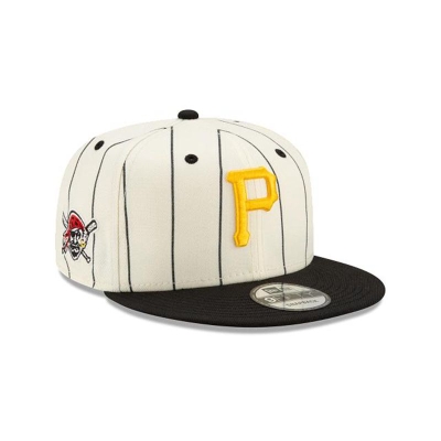 White Pittsburgh Pirates Hat - New Era MLB Pinstripe 9FIFTY Snapback Caps USA2970546